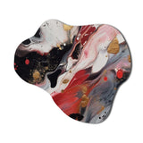 Red And Black Marble Whispers III - Asymmetric Metal Wall Art