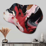 Red And Black Ethereal Agate - Asymmetric Metal Wall Art