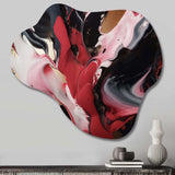 Red And Black Ethereal Agate - Asymmetric Metal Wall Art