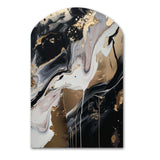 Back And Gold Marble Medley III - Asymmetric Metal Wall Art