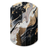 Back And Gold Marble Medley III - Asymmetric Metal Wall Art