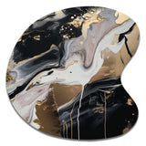 Back And Gold Marble Medley III - Asymmetric Metal Wall Art