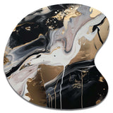 Back And Gold Marble Medley III - Asymmetric Metal Wall Art