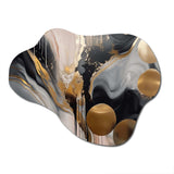 Grey And Gold Captivating Marble - Asymmetric Metal Wall Art