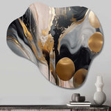 Grey And Gold Captivating Marble - Asymmetric Metal Wall Art