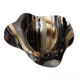 Gold And Black Captivating Marble III - Asymmetric Metal Wall Art