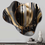 Gold And Black Captivating Marble III - Asymmetric Metal Wall Art