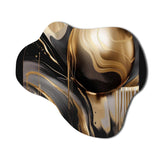 Gold And Black Captivating Marble IV - Asymmetric Metal Wall Art