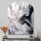 White And Grey Captivating Marble II - Asymmetric Metal Wall Art