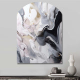 White And Grey Captivating Marble II - Asymmetric Metal Wall Art