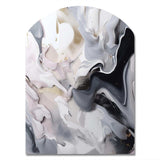 White And Grey Captivating Marble II - Asymmetric Metal Wall Art