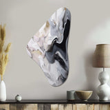 White And Grey Captivating Marble II - Asymmetric Metal Wall Art