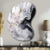 White And Grey Captivating Marble II - Asymmetric Metal Wall Art