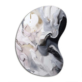 White And Grey Captivating Marble II - Asymmetric Metal Wall Art