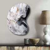 White And Grey Captivating Marble II - Asymmetric Metal Wall Art