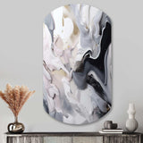 White And Grey Captivating Marble II - Asymmetric Metal Wall Art