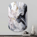 White And Grey Captivating Marble II - Asymmetric Metal Wall Art