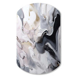 White And Grey Captivating Marble II - Asymmetric Metal Wall Art