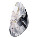 White And Grey Captivating Marble II - Asymmetric Metal Wall Art