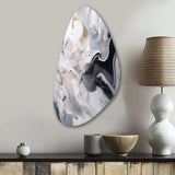 White And Grey Captivating Marble II - Asymmetric Metal Wall Art