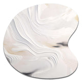 White And Gold Ripples Of Stone - Asymmetric Metal Wall Art