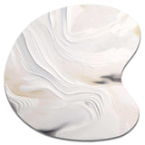 White And Gold Ripples Of Stone - Asymmetric Metal Wall Art