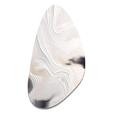 White And Gold Ripples Of Stone - Asymmetric Metal Wall Art