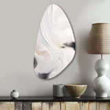 White And Gold Ripples Of Stone - Asymmetric Metal Wall Art