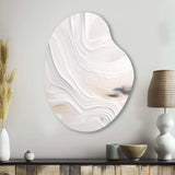 White And Gold Ripples Of Stone - Asymmetric Metal Wall Art