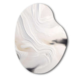 White And Gold Ripples Of Stone - Asymmetric Metal Wall Art