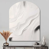 White And Grey Ripples Of Stone V - Asymmetric Metal Wall Art