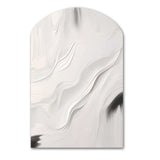 White And Grey Ripples Of Stone V - Asymmetric Metal Wall Art