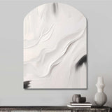 White And Grey Ripples Of Stone V - Asymmetric Metal Wall Art