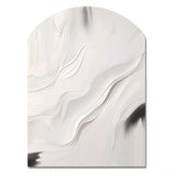 White And Grey Ripples Of Stone V - Asymmetric Metal Wall Art