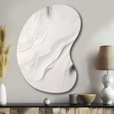 White And Grey Ripples Of Stone V - Asymmetric Metal Wall Art