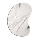 White And Grey Ripples Of Stone V - Asymmetric Metal Wall Art