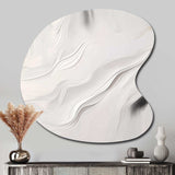 White And Grey Ripples Of Stone V - Asymmetric Metal Wall Art