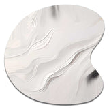 White And Grey Ripples Of Stone V - Asymmetric Metal Wall Art