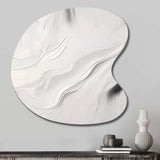 White And Grey Ripples Of Stone V - Asymmetric Metal Wall Art