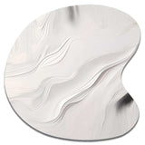 White And Grey Ripples Of Stone V - Asymmetric Metal Wall Art