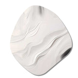 White And Grey Ripples Of Stone V - Asymmetric Metal Wall Art