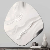 White And Grey Ripples Of Stone V - Asymmetric Metal Wall Art