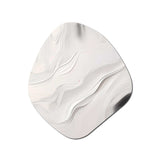 White And Grey Ripples Of Stone V - Asymmetric Metal Wall Art