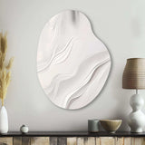 White And Grey Ripples Of Stone V - Asymmetric Metal Wall Art