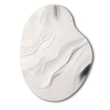 White And Grey Ripples Of Stone V - Asymmetric Metal Wall Art