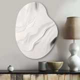 White And Grey Ripples Of Stone V - Asymmetric Metal Wall Art