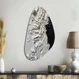 White And Black Tranquility Unleashed I - Asymmetric Metal Wall Art