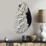 White And Black Tranquility Unleashed I - Asymmetric Metal Wall Art