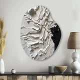 White And Black Tranquility Unleashed I - Asymmetric Metal Wall Art