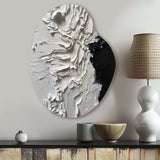 White And Black Tranquility Unleashed I - Asymmetric Metal Wall Art